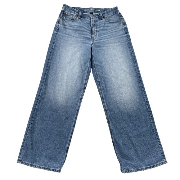 American Eagle Outfitters Denim - American Eagle Jeans Womens 8 Curvy Super High Rise Baggy Straight Denim